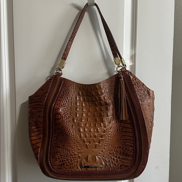 Brahmin Tan Croc-Embossed Leather Tote - Picture 5 of 9